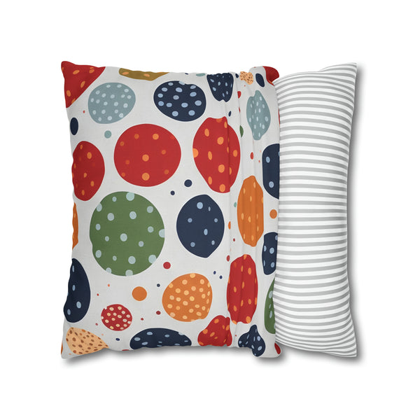 Rich Polka Dots Spun Polyester Square Pillowcase