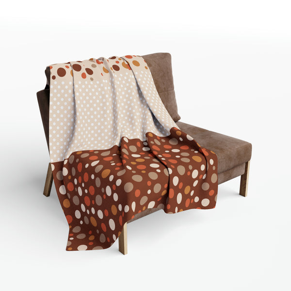 Warm Color Polka Dots Arctic Fleece Throw Blanket