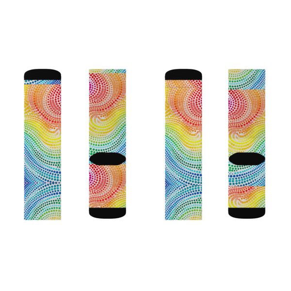 Rainbow Swirl Sublimation Woman Socks