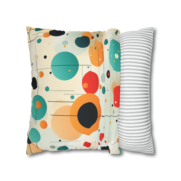 Retro Polka Dots Spun Polyester Square Pillowcase