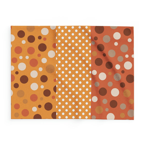 Large Warm Color Polka Dots Arctic Fleece Throw Blanket