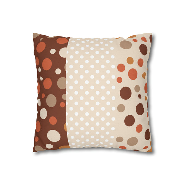 Warm Color Polka Dots Spun Polyester Square Throw Pillowcase