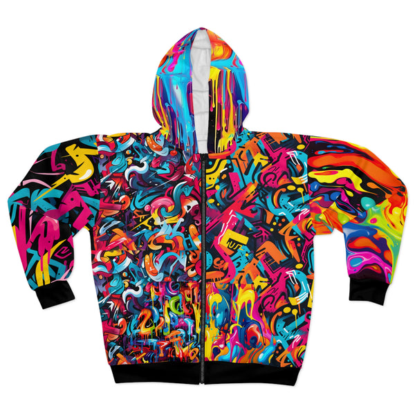 Cartoon Woman Zip Hoodie