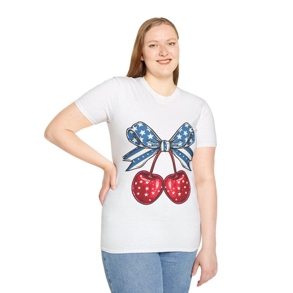 4th of July Woman  Softstyle T-Shirt Tee