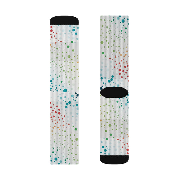 White Polka Dots Sublimation Woman Socks