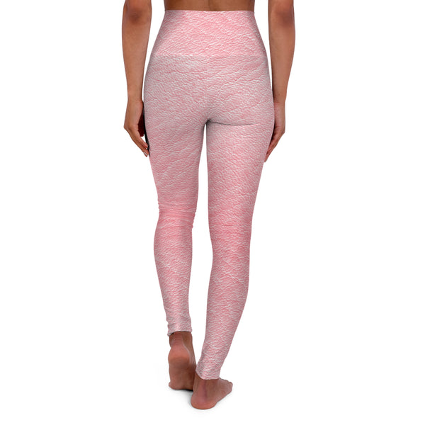 Pink Faux Leather High Waisted Yoga Leggings