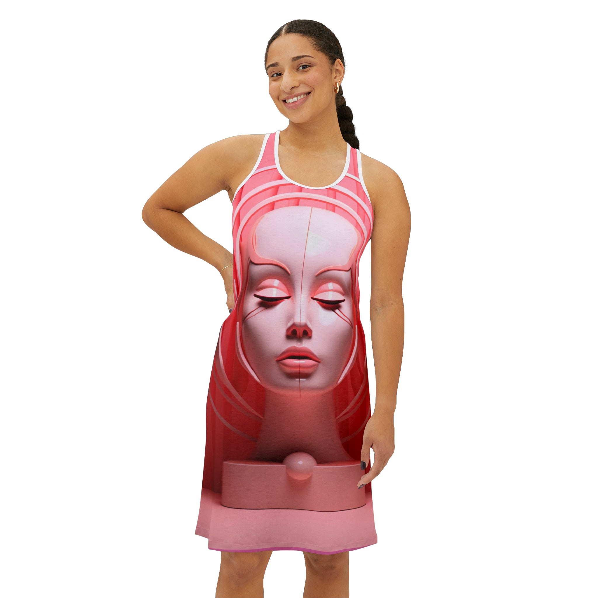 3D Face Art Women's Racerback Dress