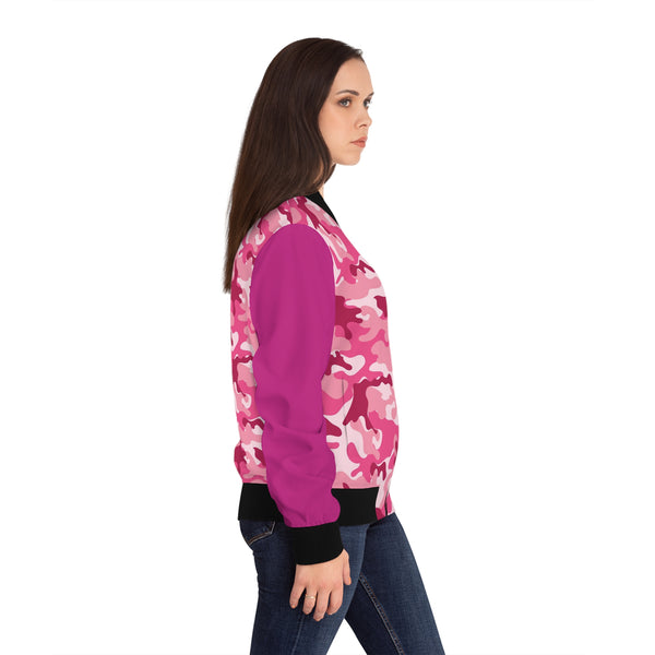 Pink Camo Women's Bomber Jacket