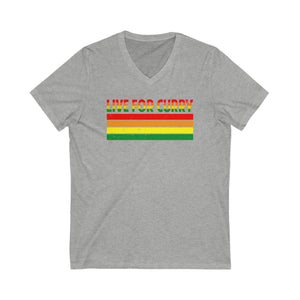 Live for Curry T-Shirt - Spice Up Your Life! - Unisex Jersey Short Sleeve V-Neck Tee