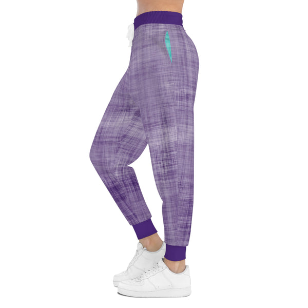 Purple Denim Athletic Woman Joggers