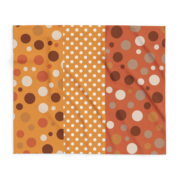 Large Warm Color Polka Dots Arctic Fleece Throw Blanket