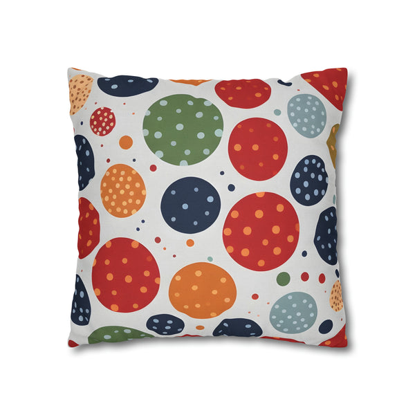 Rich Polka Dots Spun Polyester Square Pillowcase