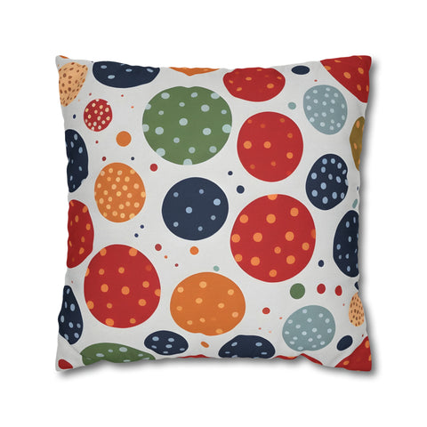 Rich Polka Dots Spun Polyester Square Pillowcase