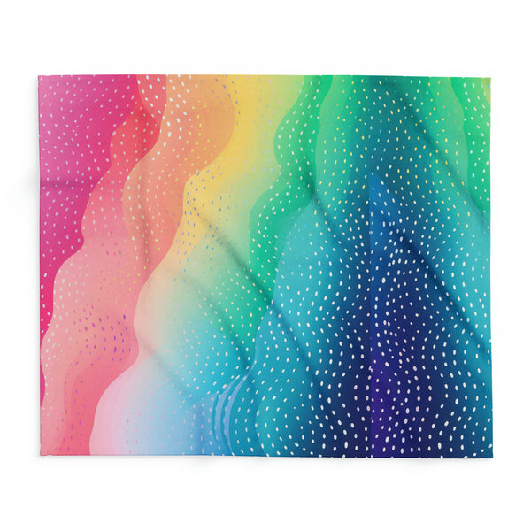 Rainbow Dots Arctic Fleece Throw Blanket