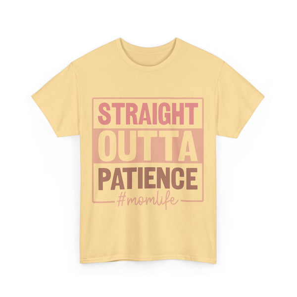 "Straight Outta Patience - Mom Life" Plus Size Women Heavy Cotton Tee T-Shirt