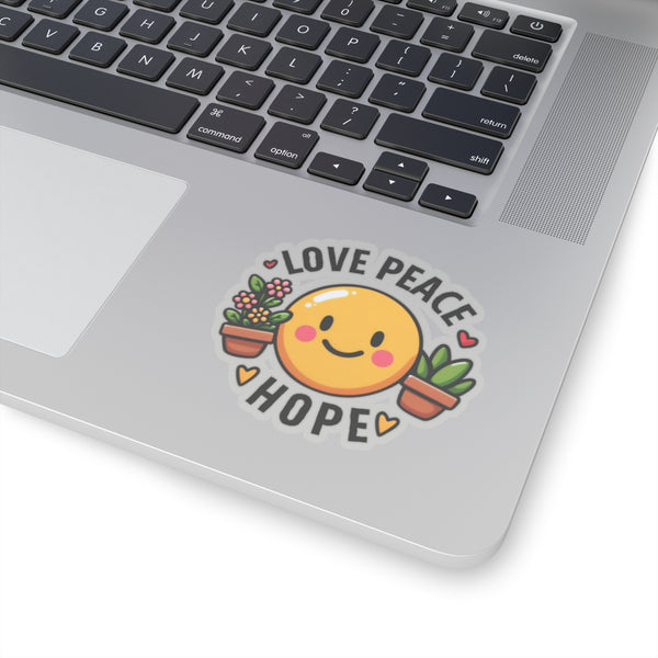 Love, Peace & Hope Kiss-Cut Stickers