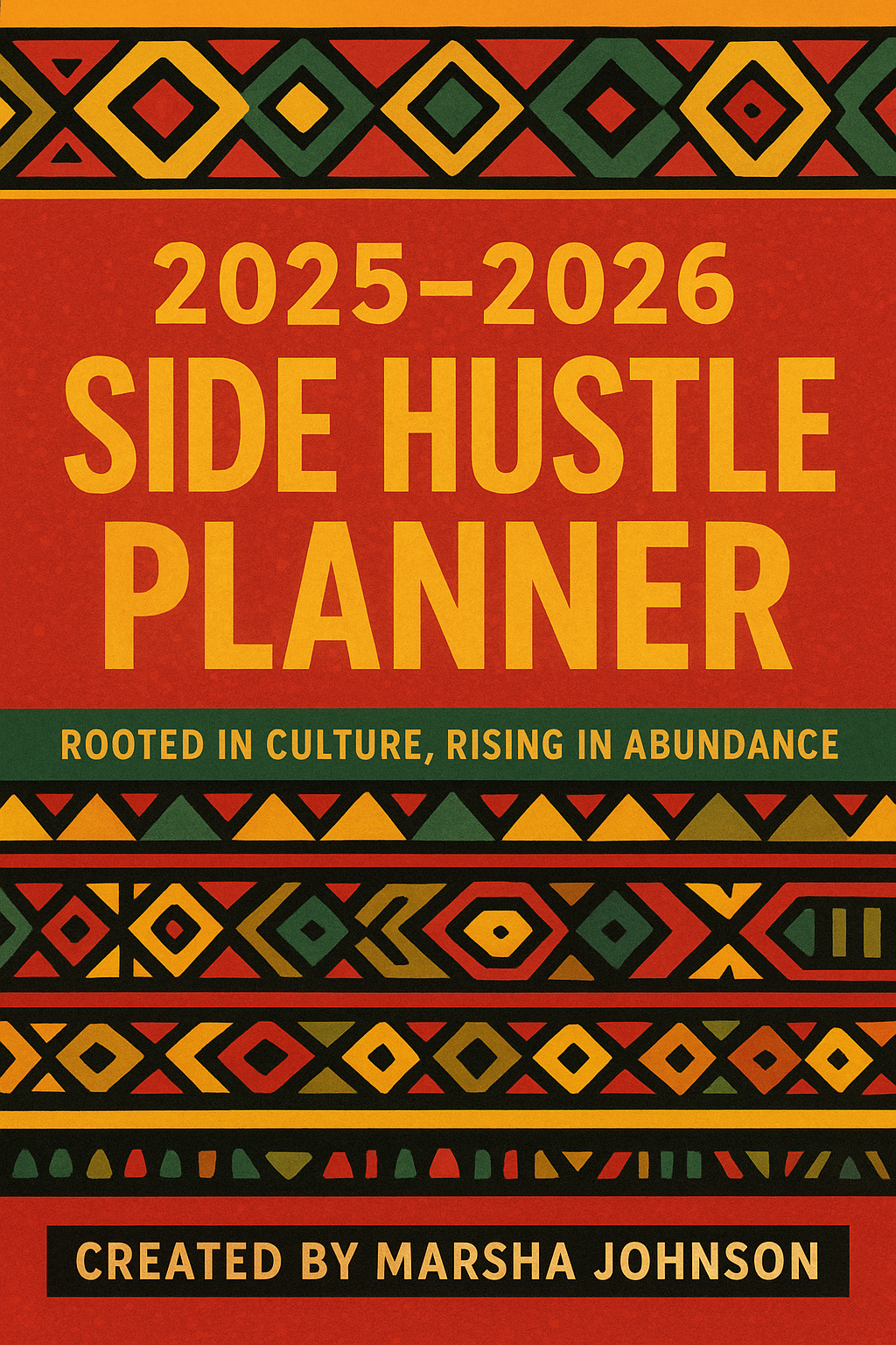 2025–2026 Side Hustle Planner | Afrocentric Budget & Business Organizer |Printable Digital Planner PDF