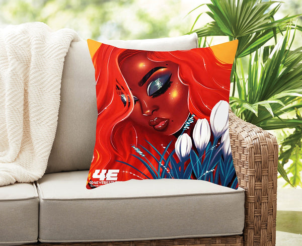 Black and Beautiful Woman Throw Pillow Cover Pillowcase