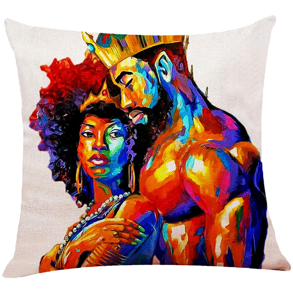 Iridescent King & Queen throw pillow cover